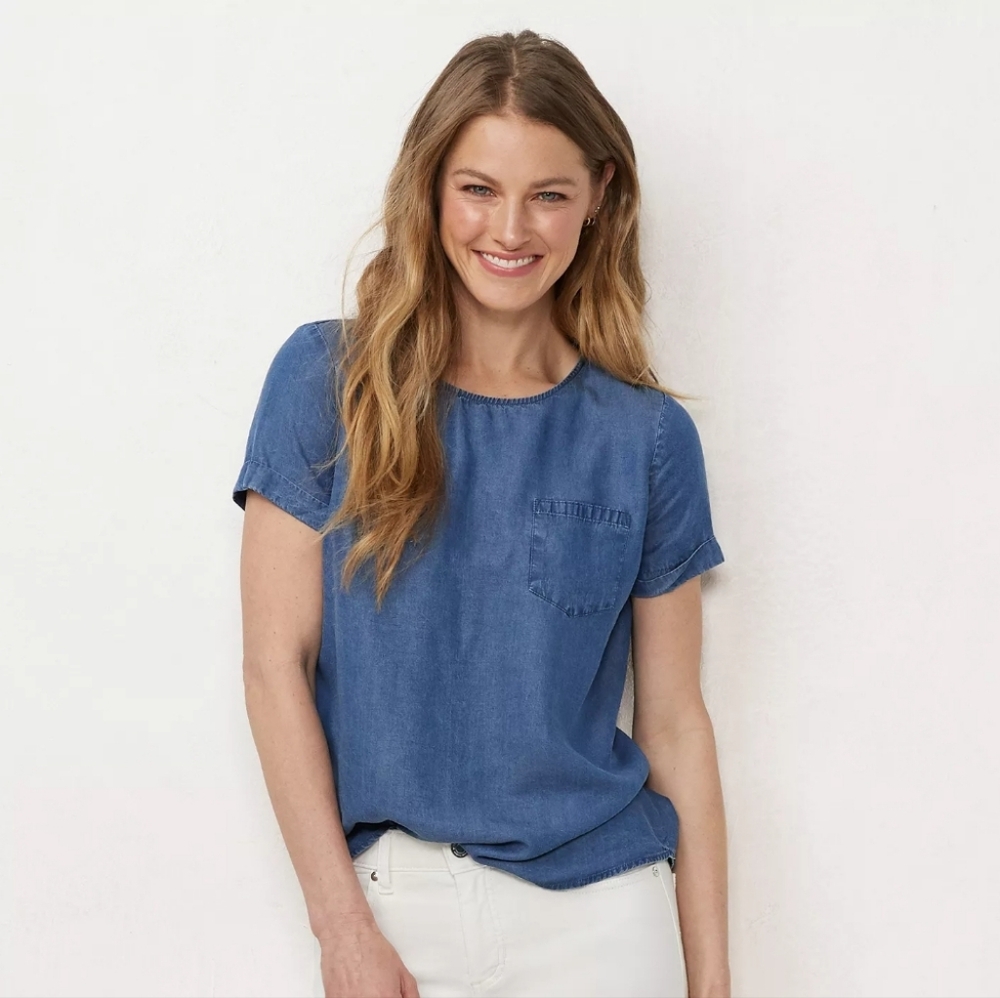 {LC Lauren Conrad} Lyocell Woven Top (XS)